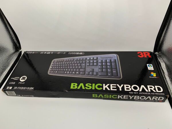 USB接続キーボード1点 中古ジャンク品 3R スリー・アールシステム 3R-FKB3010UBK