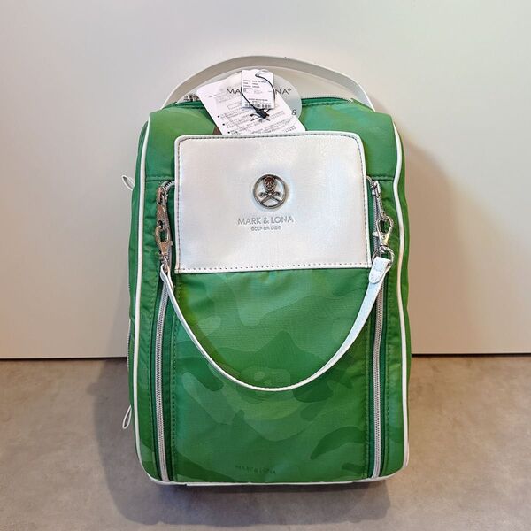 【 美品 MARK&LONA シューズケース 】 マークアンドロナ Green 緑 ゴルフシューズ バッグ マーク&ロナ