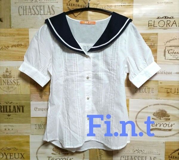 Fi.n.t フィント セーラー襟 半袖シャツ ホワイト 夏服 半袖 ブラウス