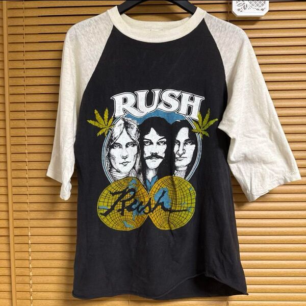 80s vintage RUSH MOVING PICTURES TOUR T ラグラン Tシャツ 半袖 古着 プリント
