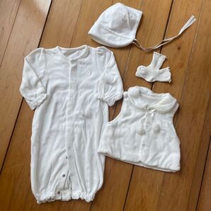 赤ちゃんの城 ベビードレス 退院着 お宮参り セレモニードレス 新生児 4点セット 女の子 男の子