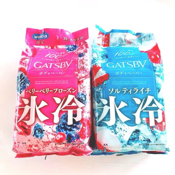 ボディシート ギャツビー ボディペーパー ベリーベリーフローズン ソルティライチ 2個セット GATSBY 汗ふきシート