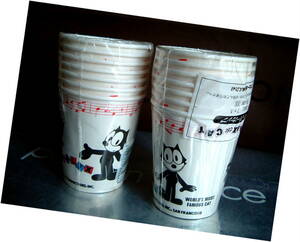 フィリックス　Felix　THE　CAT　紙コップ　７個入りX2セット　SB食品　１９８９年　未使用 ◆レトロ　廃盤　珍品　　JUNK