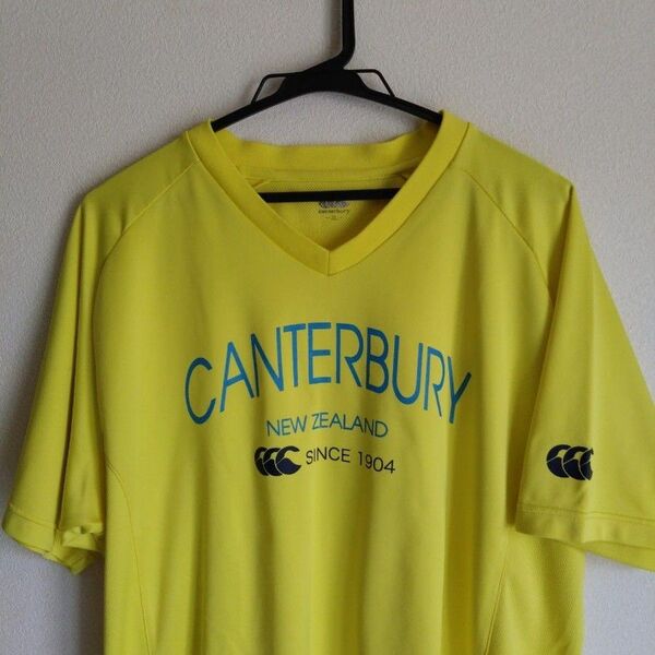 Canterbury ラガーシャツ Vネック Tシャツ 速乾 透湿 即乾 ストレッチ 3L 2XL XXL ピステ