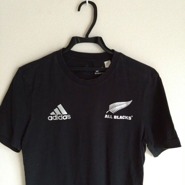 adidas ALL BLACKS ブラック ラガーシャツ Tシャツ men's M アディダス ラグビー オールブラックス