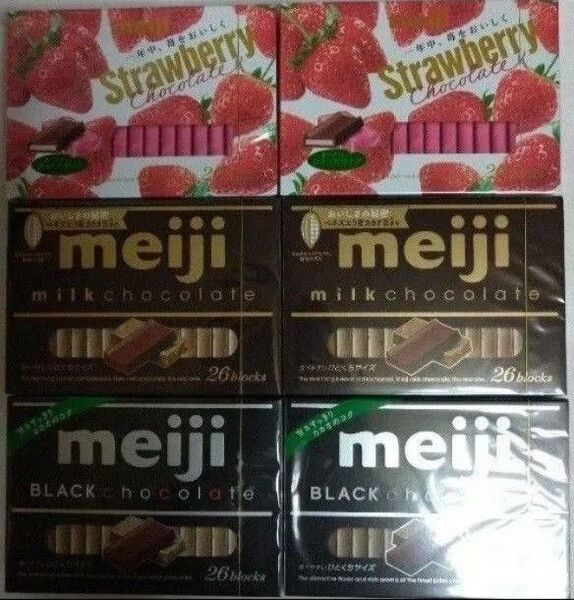 明治 BOXチョコレート ストロベリー・ミルク・ブラック 各2箱