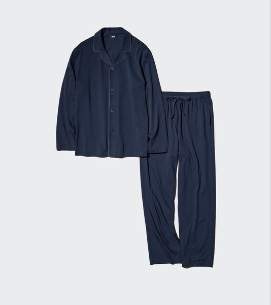 ユニクロ エアリズムコットンパジャマ 定価4990円 ネイビー 4XL メンズ 大きいサイズ