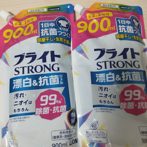 LION ブライトストロング 詰替用 900ml×2 メイク綿棒1本