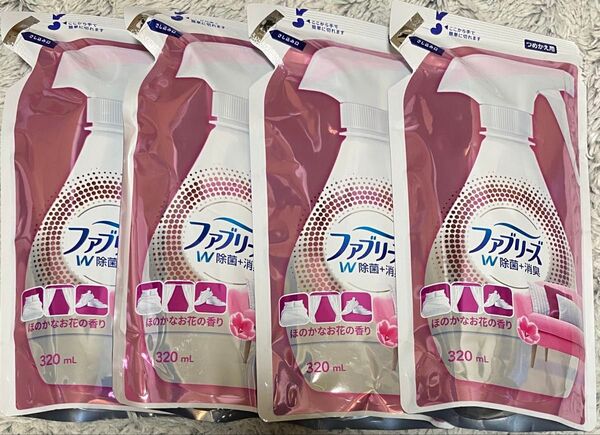 【4袋】 ファブリーズ ほのかなお花の香り W除菌消臭スプレー 詰め替え 320ml
