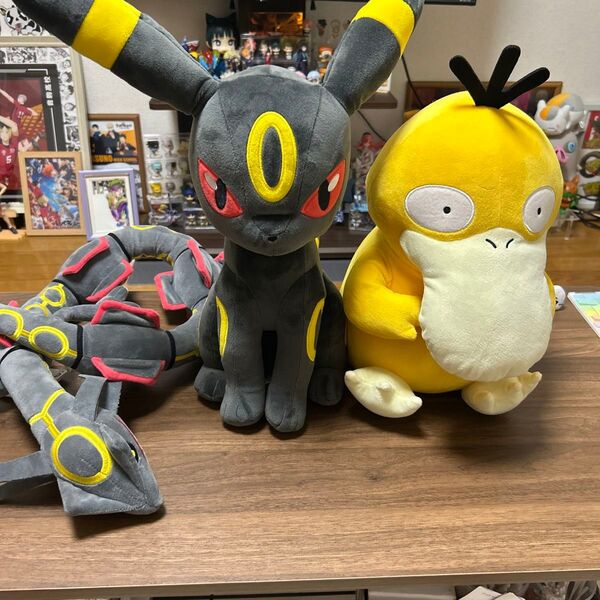 ポケットモンスター めちゃもふぐっとぬいぐるみ 黒いレックウザ ブラッキー コダック まとめ売り