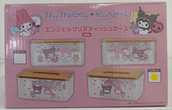 エンジェルクリアティッシュケース ロゴピンク側 マイメロディ クロミ