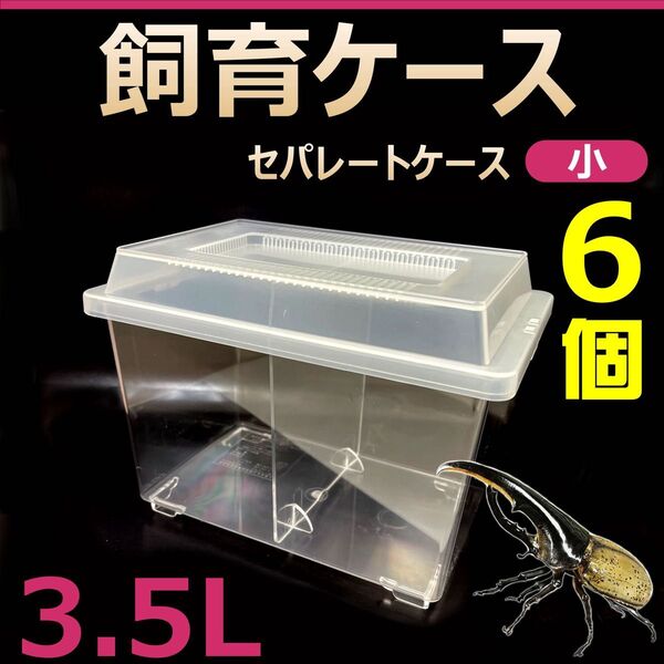 飼育ケース セパレートケース 小 3.5L 新品 6個 カブトムシ・クワガタ 成虫飼育に最適 コバエ抑制 虫かご 昆虫 飼育容器
