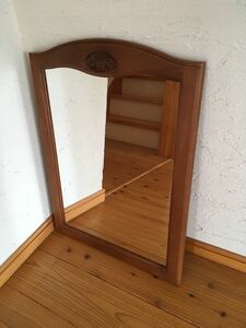 ジャパンプレミアム ブランド 家具 カントリー コロニアル カリモク 木製 姿見 壁掛け 鏡