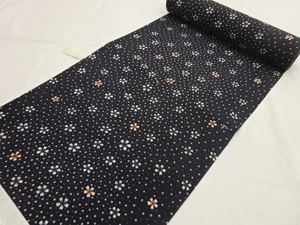  new goods * silk * cloth *.. thing long kimono-like garment * black ground . small flower .. rice field pattern. 