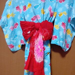 女の子用 兵児帯2本、赤&黄色
