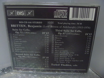 CD Benjamin Britten THE COMPLETE SUITES FOR SOLO CELLO 輸入盤_画像2