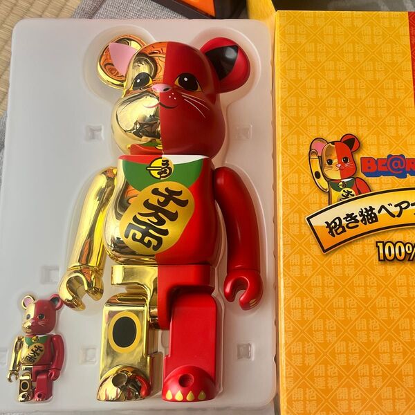 BE@RBRICK 招き猫 金×赤 100% & 400% メディコム・トイ