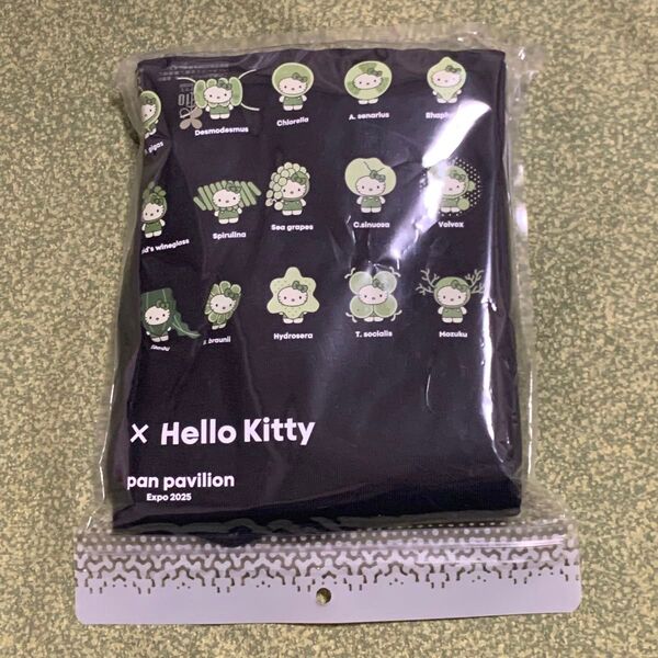 大阪関西万博 Expo2025 万博 日本館 ハローキティ Algae 藻類 Tシャツ ブラック XLサイズ