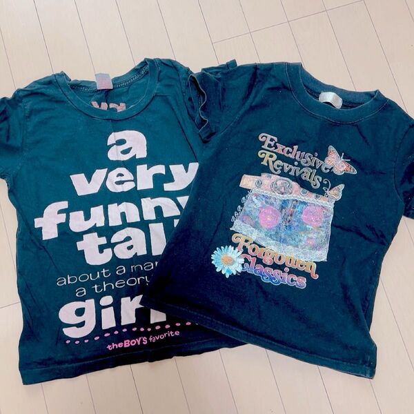 半袖 Tシャツ 黒 レディース 女の子 キッズ 子供 S M 夏 ピンク ブラック