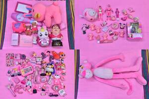  Pink Panther Sato-chan . person bu Pink Lady Tamagotchi Squadron Barbie Bearbrick etc. pink goods together 