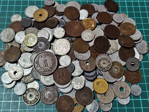 古銭まとめ 雑銭まとめ 明治大正昭和 銀貨銅貨 アルミ貨幣 錫貨幣 竜銅貨