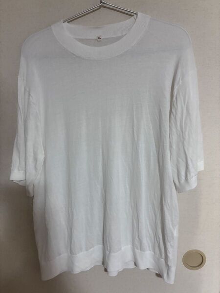 MUJI l LABOコットンハイゲージニット半袖プルオーバー XL