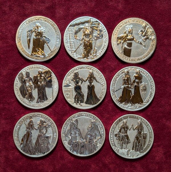 純銀9枚 Germania Mint Allegories 1oz × 9枚 / 銀貨メダル / ブルオン / シルバーコイン