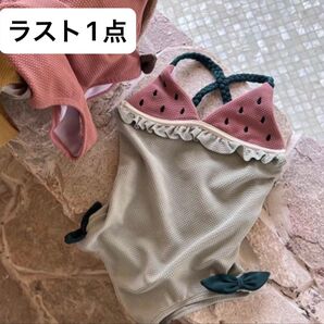 韓国子供服 ベビー スイカ フルーツ 水着 90 女の子 スイムウェア