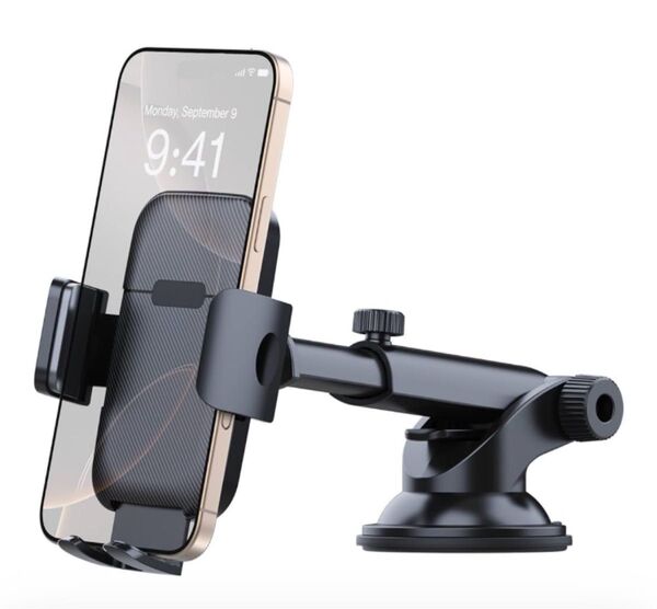 スマホホルダー スマホスタンド 車載 背面ボタン 片手操作 自由調節 iPhone Android 4.7-7.2インチ