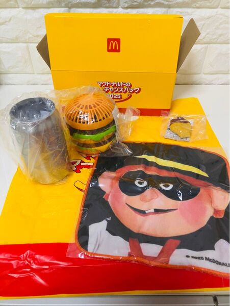 マクドナルド サマーバッグ 福袋 2025 グッズ4点、外箱、袋セット