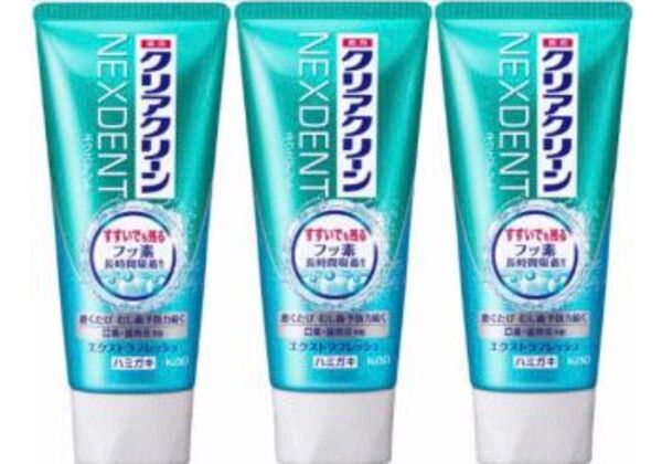 クリアクリーン NEXDENT エクストラフレッシュ 120g ×3 歯磨き粉 むし歯 口臭 歯肉炎予防、おりがみ×1枚