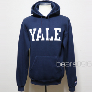 USED品アメリカ購入 ビンテージ Champion チャンピオン YALE イエール大学 ロゴ パーカー 紺M