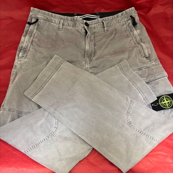 【W32】STONE ISLAND カーゴパンツ・グレー色