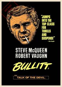 UK版ポスター『ブリット』（Bullitt）1968 ★スティーブ・マックイーン/フォード・マスタングGT390/ダッジ・チャージャー/サンフランシスコ