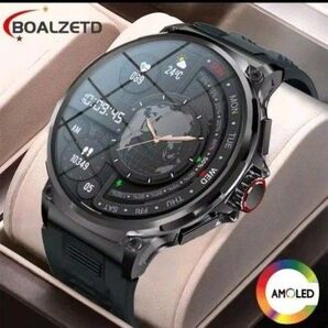 スマートウォッチ 軍用規格 日本語対応 通話機能付き 健康管理モニター ウルトラHD 710mah 2025年 新品 ブラック