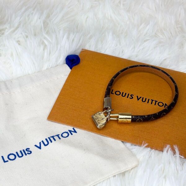 LOUIS VUITTON ルイヴィトン ブレスレット M6220 ブラスレ・アルマ バングル モノグラム レザー ゴールド金具