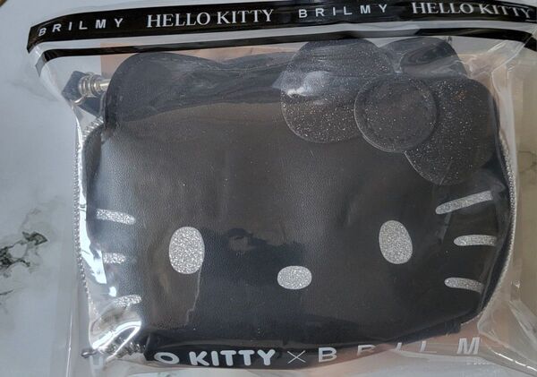 セブンイレブン限定ハローキティ×BRILMY ミニコスメポーチブラック 新品未使用、即日発送