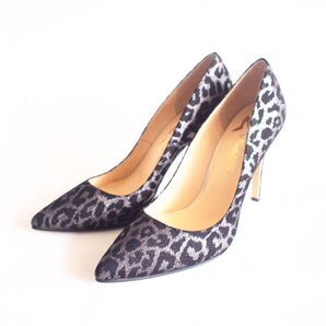 25.5 ブラックレオパード パンプス 日本製