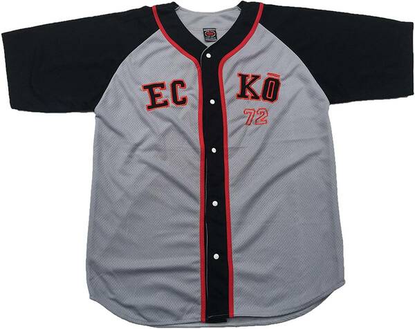 ECKO UNltd エコー アンリミテッド ロゴ刺繍 ベースボールシャツ (XL) [並行輸入品]