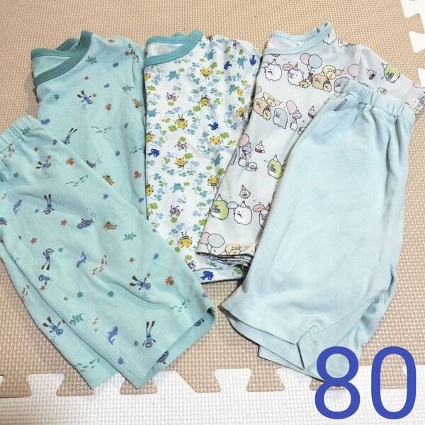 ユニクロ半袖パジャマ 80 5点セット
