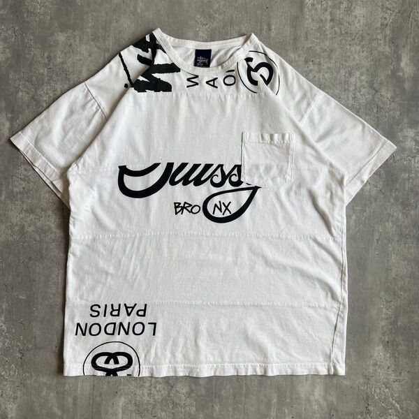 STUSSY ステューシー パッチワーク ワールドツアー 半袖Tシャツ XL