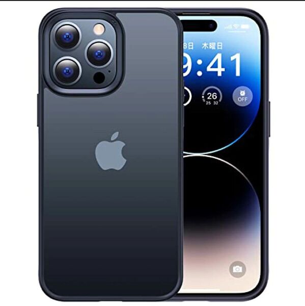 米軍MIL規格指紋防止 CASEKOO iPhone14ProMax 用ケース 耐衝撃 MIL規格6.7インチマットブラックD5