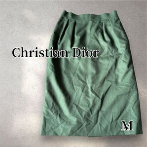 クリスチャンディオール タイトスカート 緑 グリーン インスタ映え 上品 M ひざ丈 スカート 膝丈