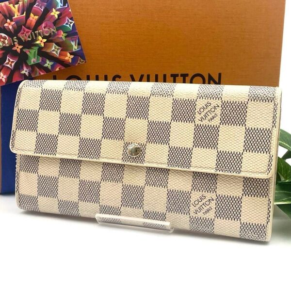 ルイヴィトン ダミエ アズール ポルトフォイユ サラ 二つ折り財布 LOUIS VUITTON