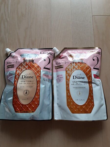 DIANE PERFECT BEAUTY エクストラストレート シャンプー トリートメント 詰め替え 660ml×2個 ②