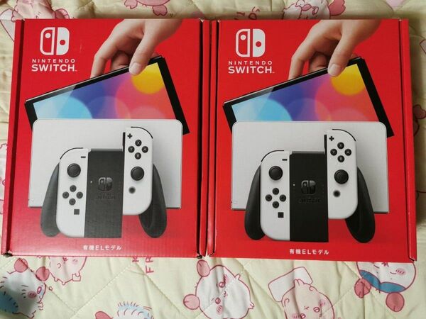 【2台】Nintendo Switch(有機ELモデル) Joy-Con(L)/(R) ホワイト スイッチ 本体【新品未開封】