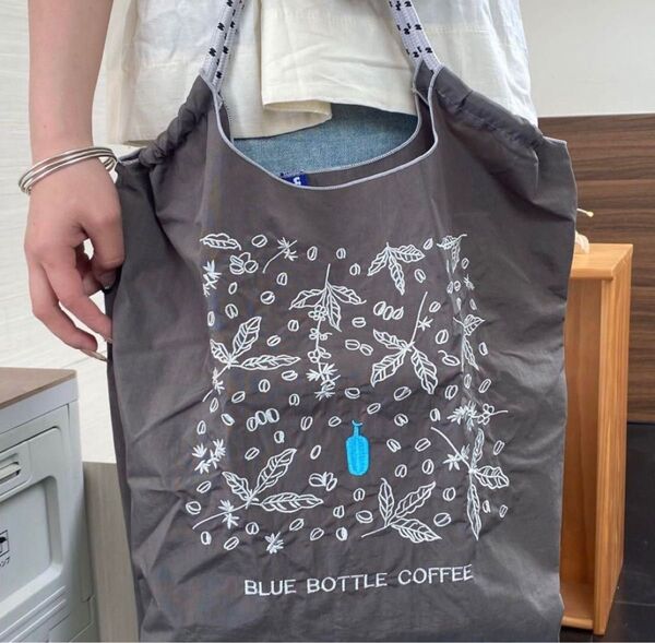 トートバッグ エコバッグ ボールアンドチェーン 刺繍 ブルーボトルコーヒー Mサイズ コンパクト収納 軽量 撥水 レディース