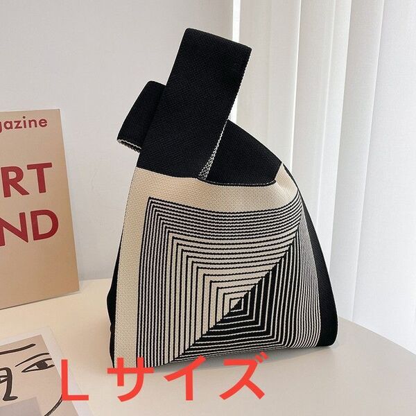 ◆即購入可 人気 ニットバッグ トートバッグ 可愛 ins大人気 ランチ エコマルシェ モザイク ハンドバック エコバッグ