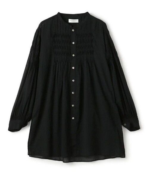 MACPHEE コットン ピンタック ロングシャツ トゥモローランド シャツ ブラウス ブラック 36サイズ 透け感