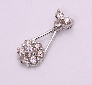 { pawnshop exhibition }k18WG* natural diamond 0.50ct pendant top *C-4523